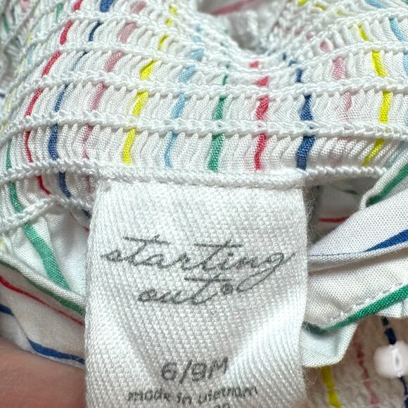 Starting Out Ruffle Sunsuit White Red Green Yellow Blue 6-9 months - Picture 4 of 4